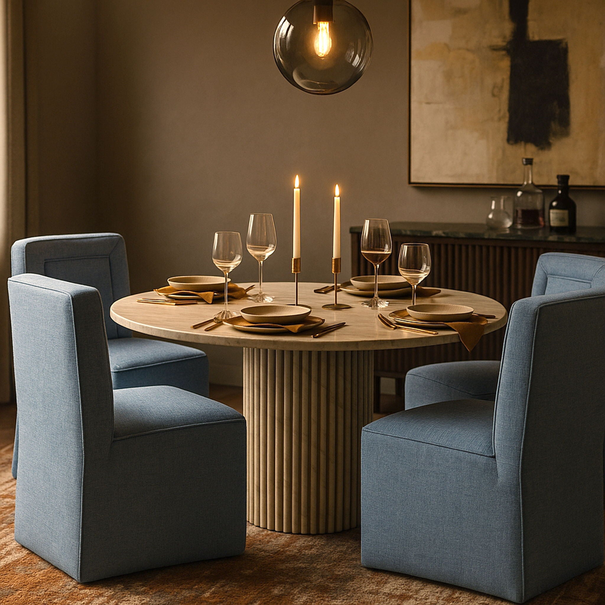 Duvina - Chenille Performance Fabric Dining Chair (Set of 2) - Urban Living Furniture (Los Angeles, CA)