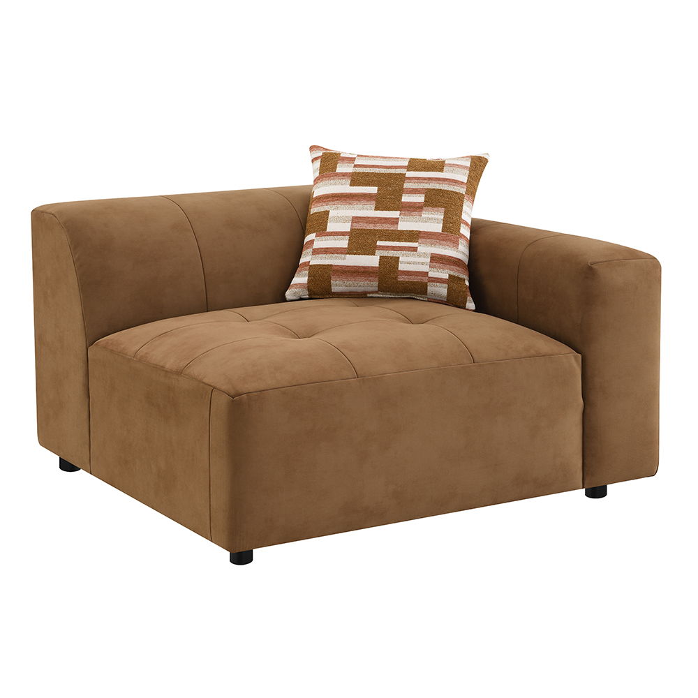 Zoey - Modular - LF Arm Chair With Pillow - Chocolate Suede - Urban Living Furniture (Los Angeles, CA)