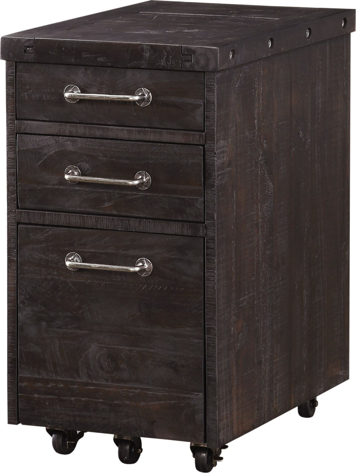 Yosemite - Solid Wood Rollling File Cabinet - Cafe