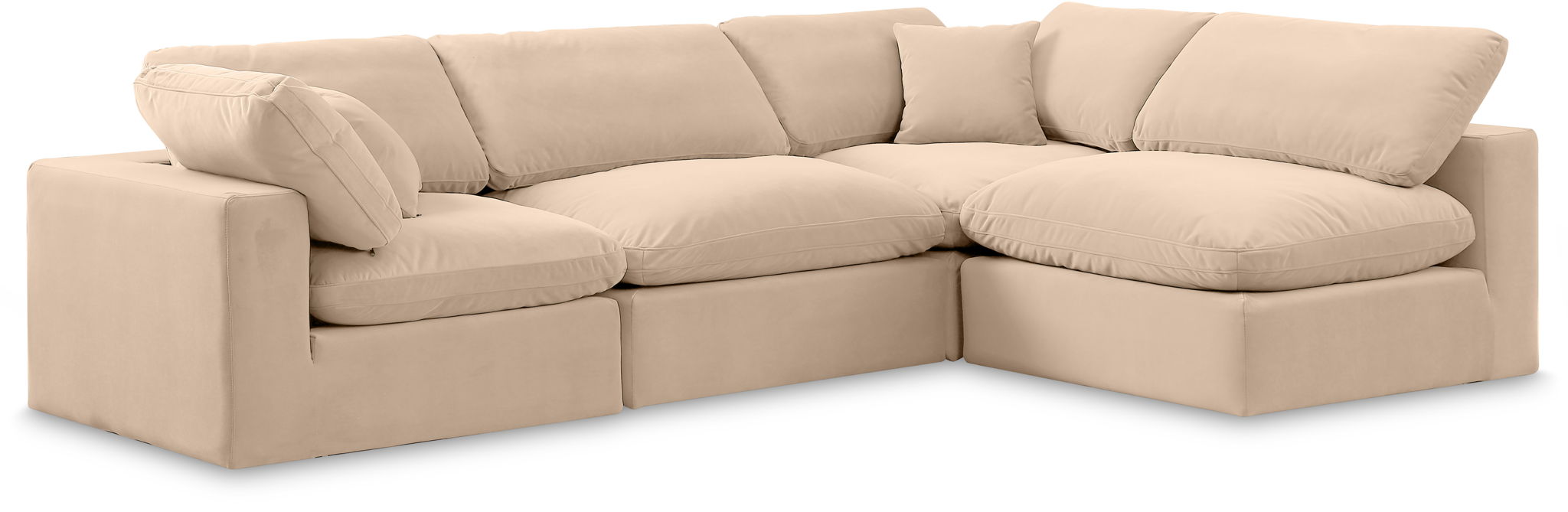 Comfy - 4 Piece Velvet Modular Armless Sectional - Urban Living Furniture (Los Angeles, CA)