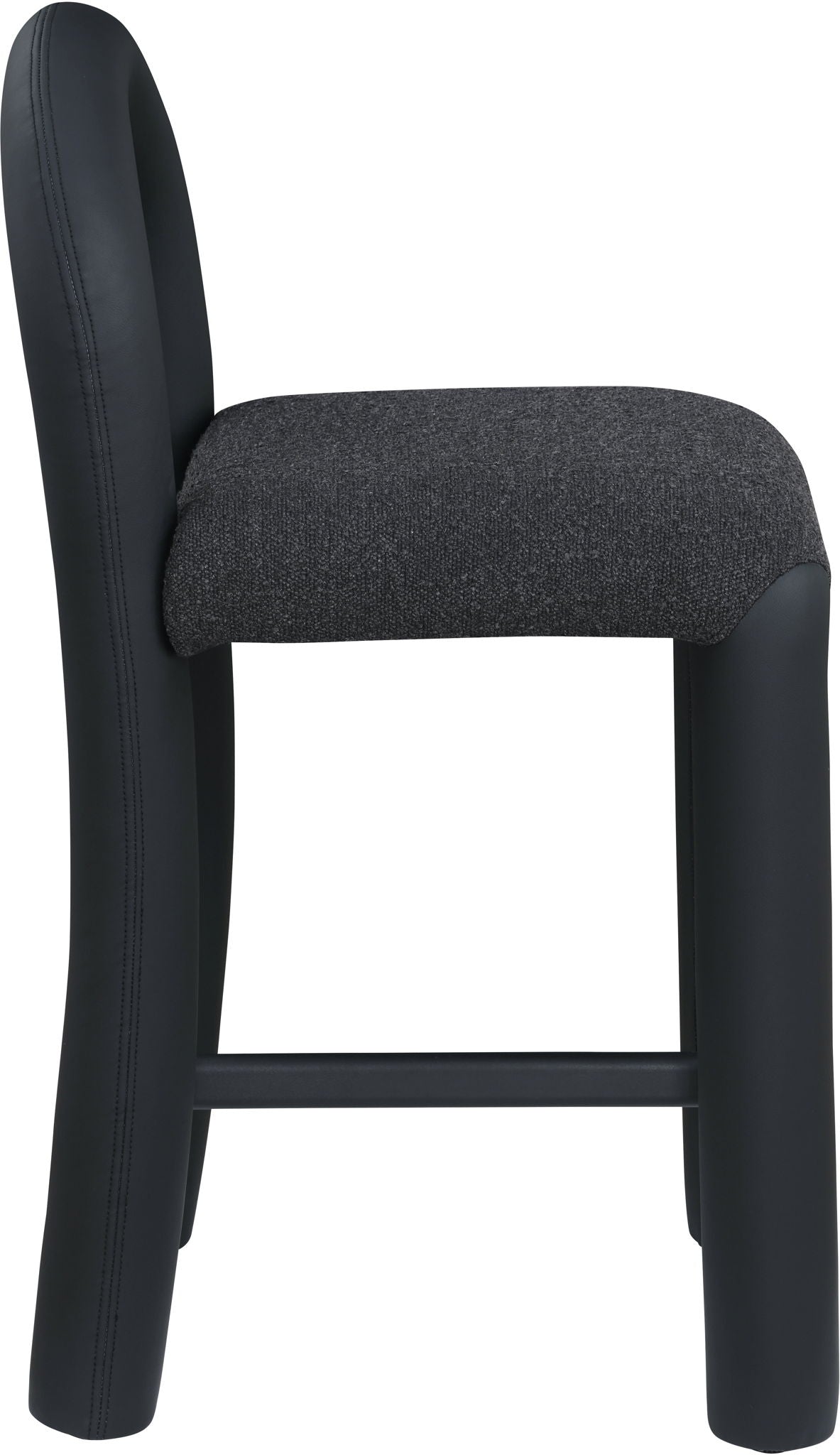 Amari - Vegan Leather and Boucle Fabric Stool - Urban Living Furniture (Los Angeles, CA)