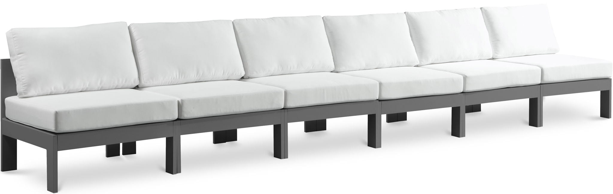 Nizuc - Outdoor Patio 6 Seat Armless Modular Sofa With Gray Frame - Urban Living Furniture (Los Angeles, CA)
