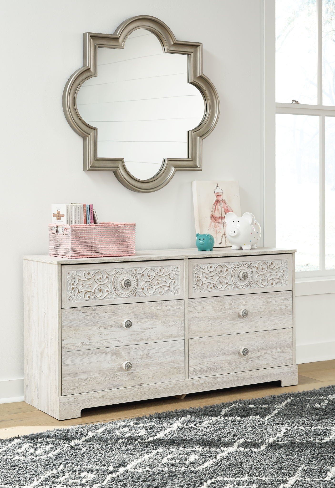 Paxberry - Whitewash - Six Drawer Dresser - Weatherworn - Urban Living Furniture (Los Angeles, CA)