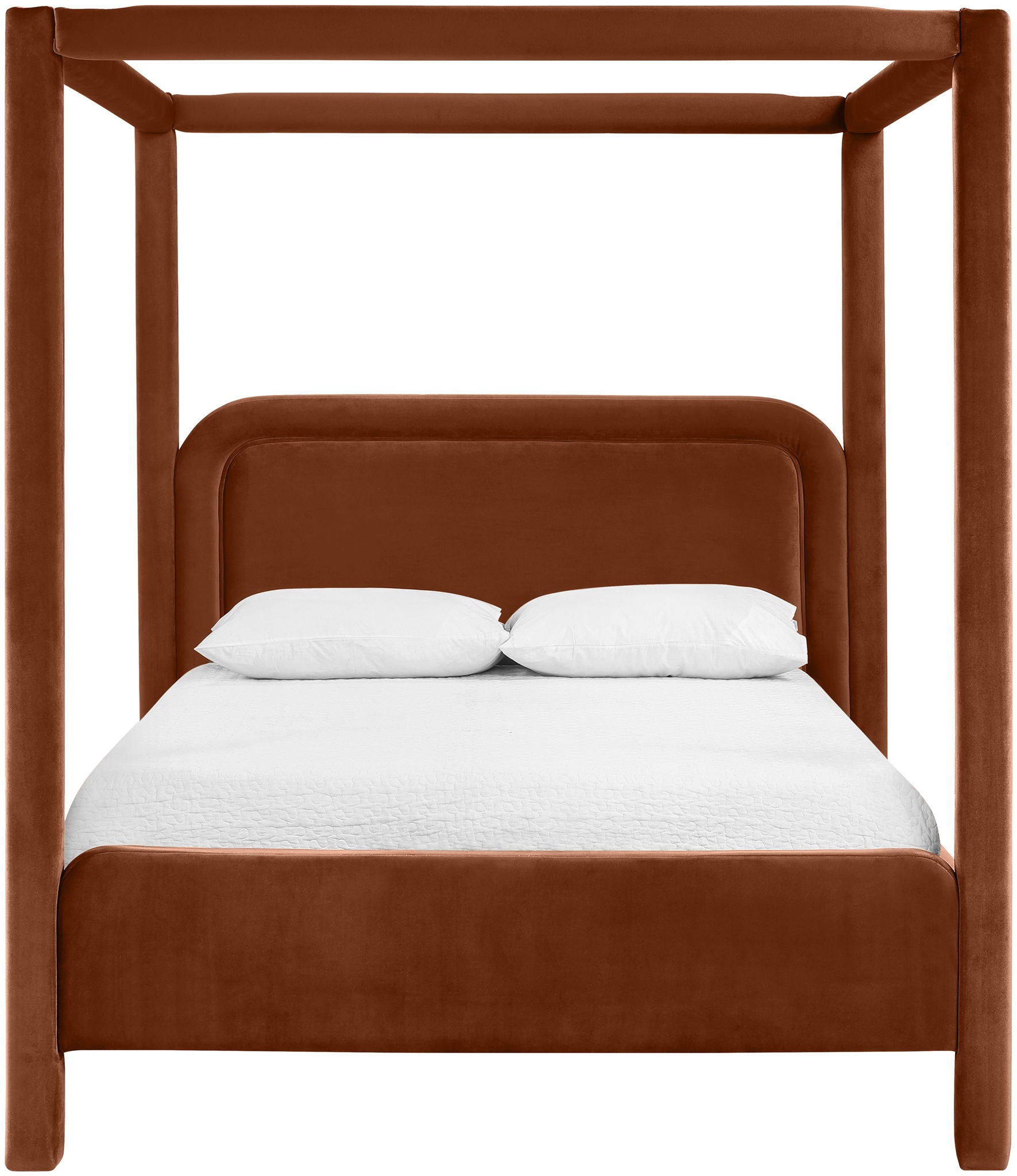 Salina - Velvet Upholstered Bed - Cognac - Urban Living Furniture (Los Angeles, CA)