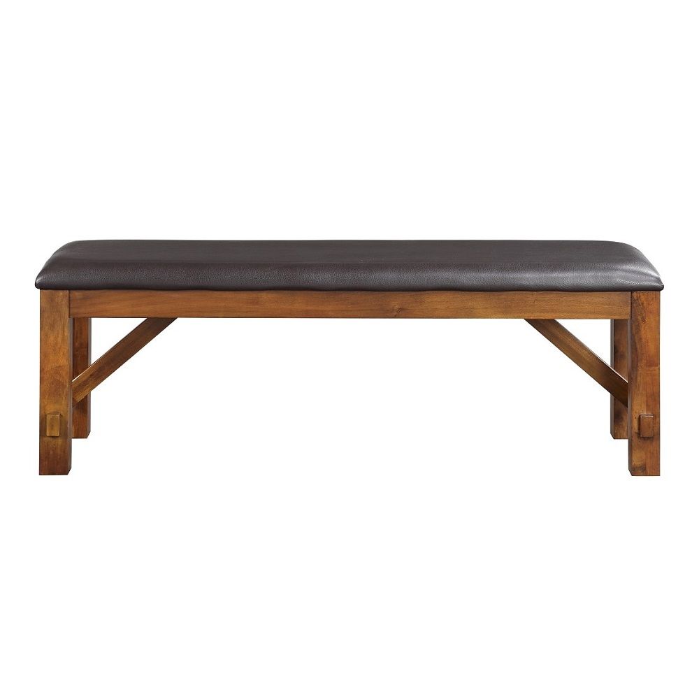 Apollo - Bench - Espresso Synthetic Leather & Walnut - Urban Living Furniture (Los Angeles, CA)