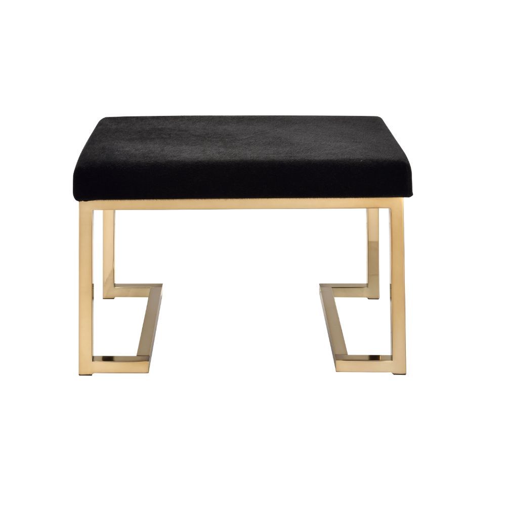 Boice - Ottoman - Black Fabric & Champagne - Urban Living Furniture (Los Angeles, CA)