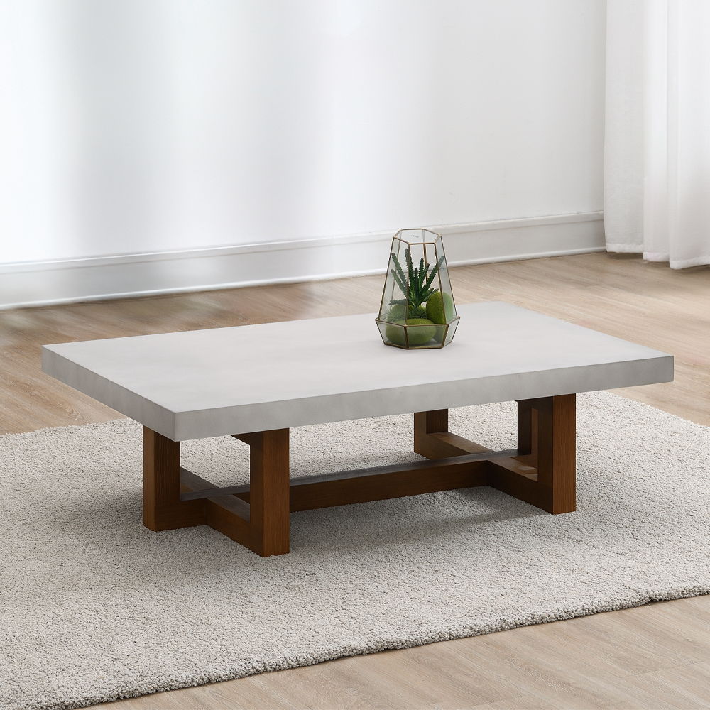Keven - Coffee Table - Faux Concrete Top & Walnut - Urban Living Furniture (Los Angeles, CA)