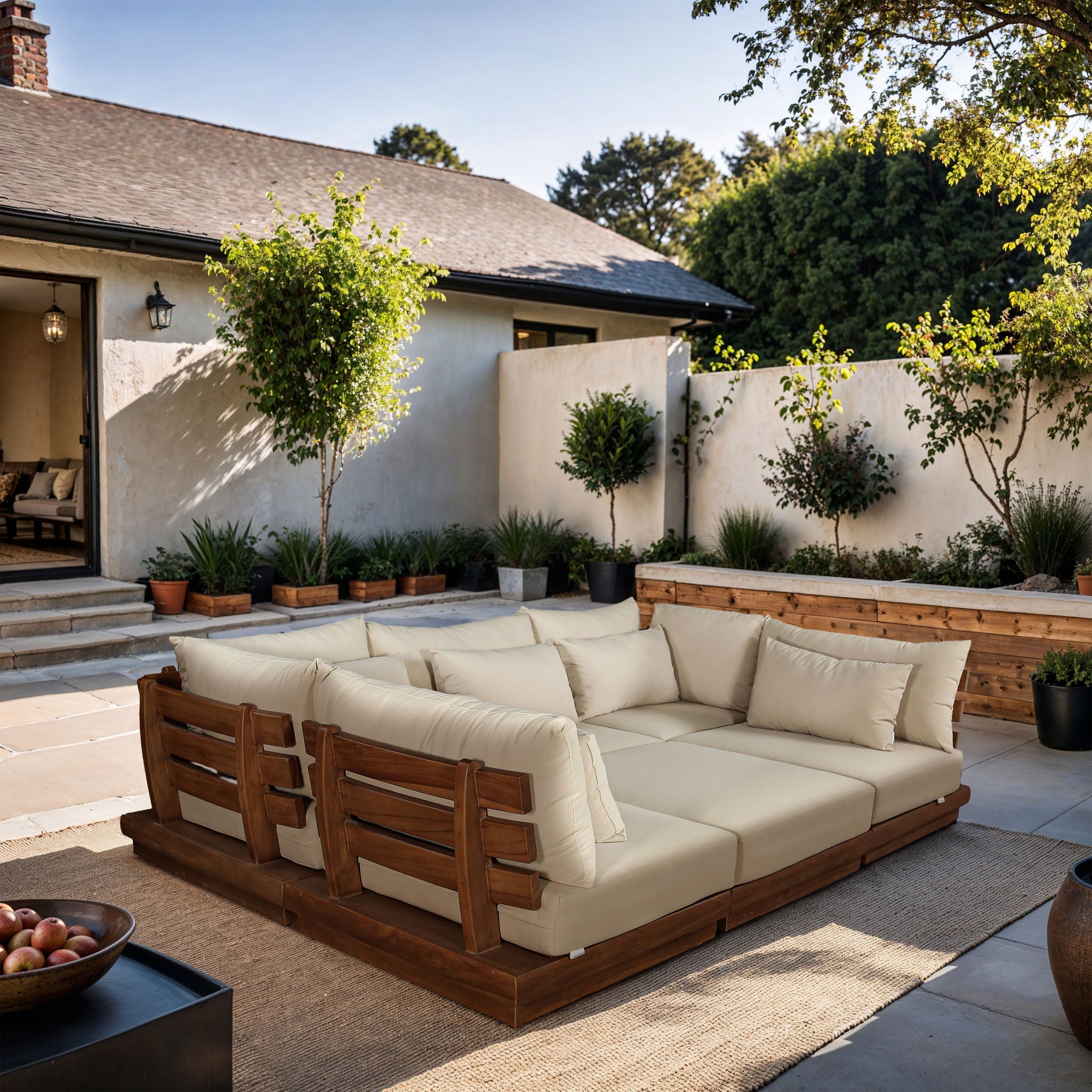Mirella - 6 Piece Water Resistant Fabric Upholstered Outdoor Patio Modular Sectional - Urban Living Furniture (Los Angeles, CA)