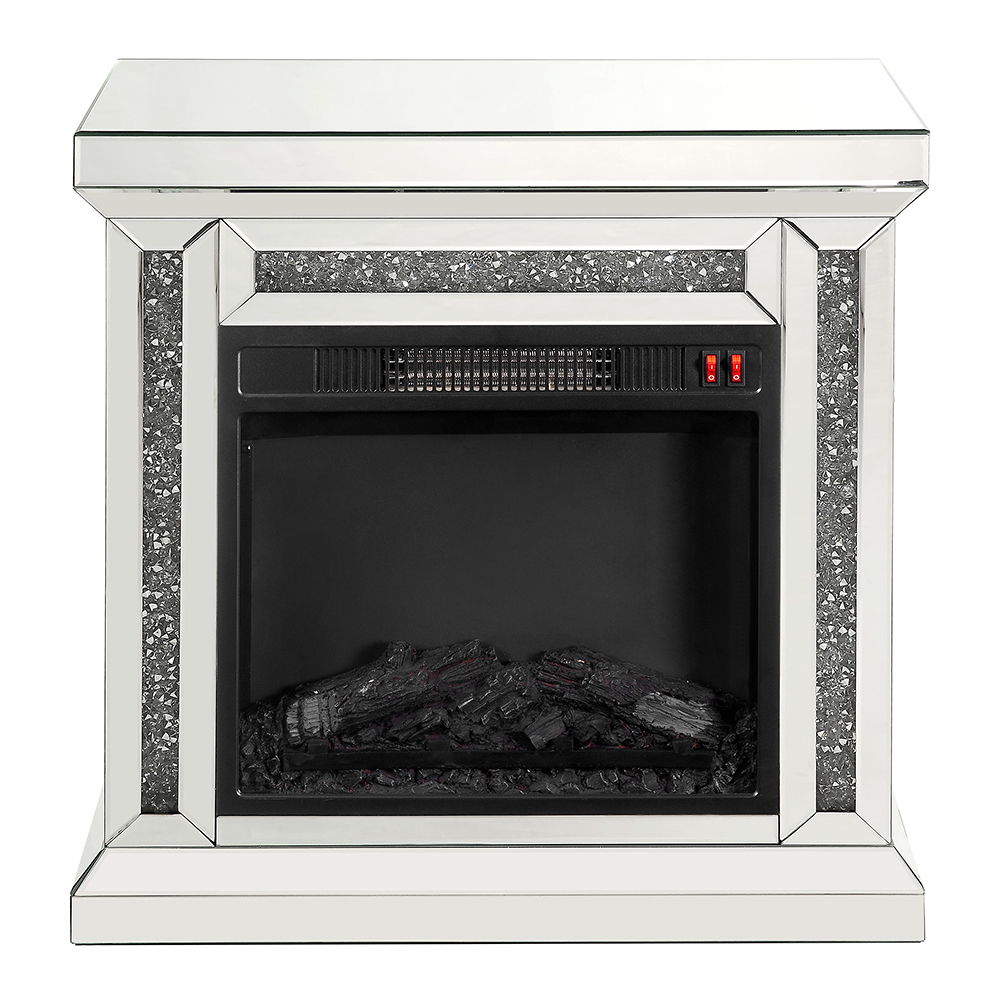 Noralie - 29" Fireplace - Mirrored & Faux Diamonds - Urban Living Furniture (Los Angeles, CA)