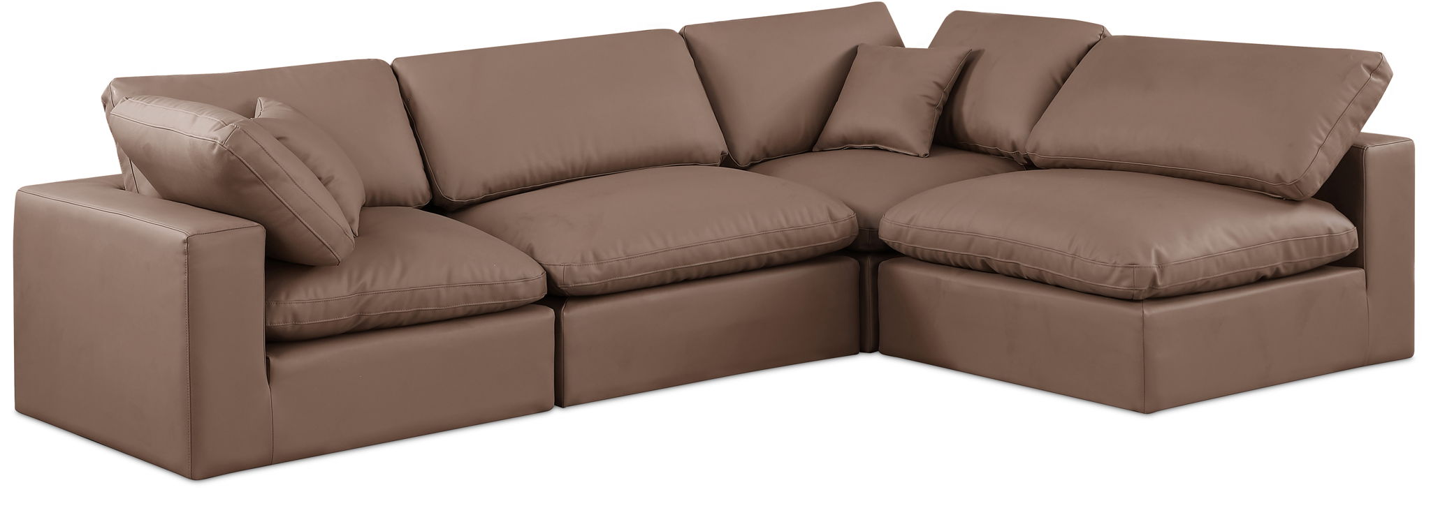 Comfy - 4 Piece Faux Leather Modular Armless Sectional - Urban Living Furniture (Los Angeles, CA)