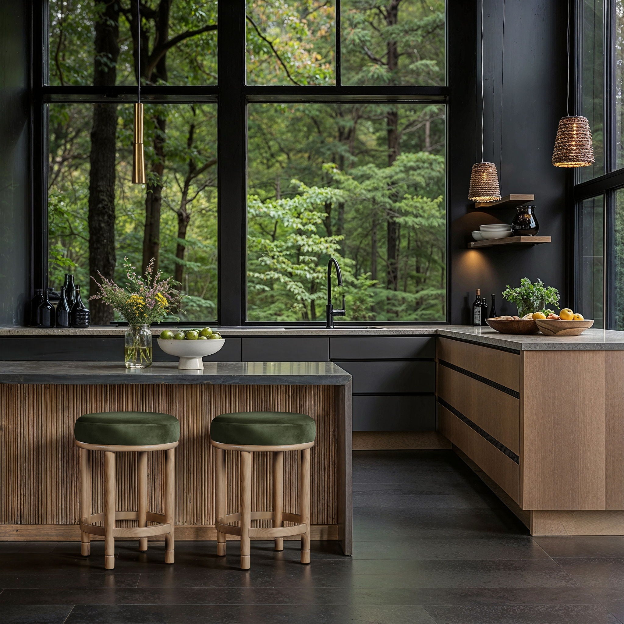 Monette - Counter Stool With Natural Base - Urban Living Furniture (Los Angeles, CA)