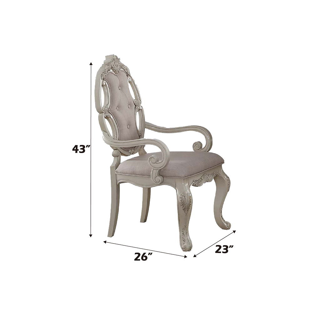 Ragenardus - Arm Chair (Set of 2) - Fabric & Antique White - Urban Living Furniture (Los Angeles, CA)