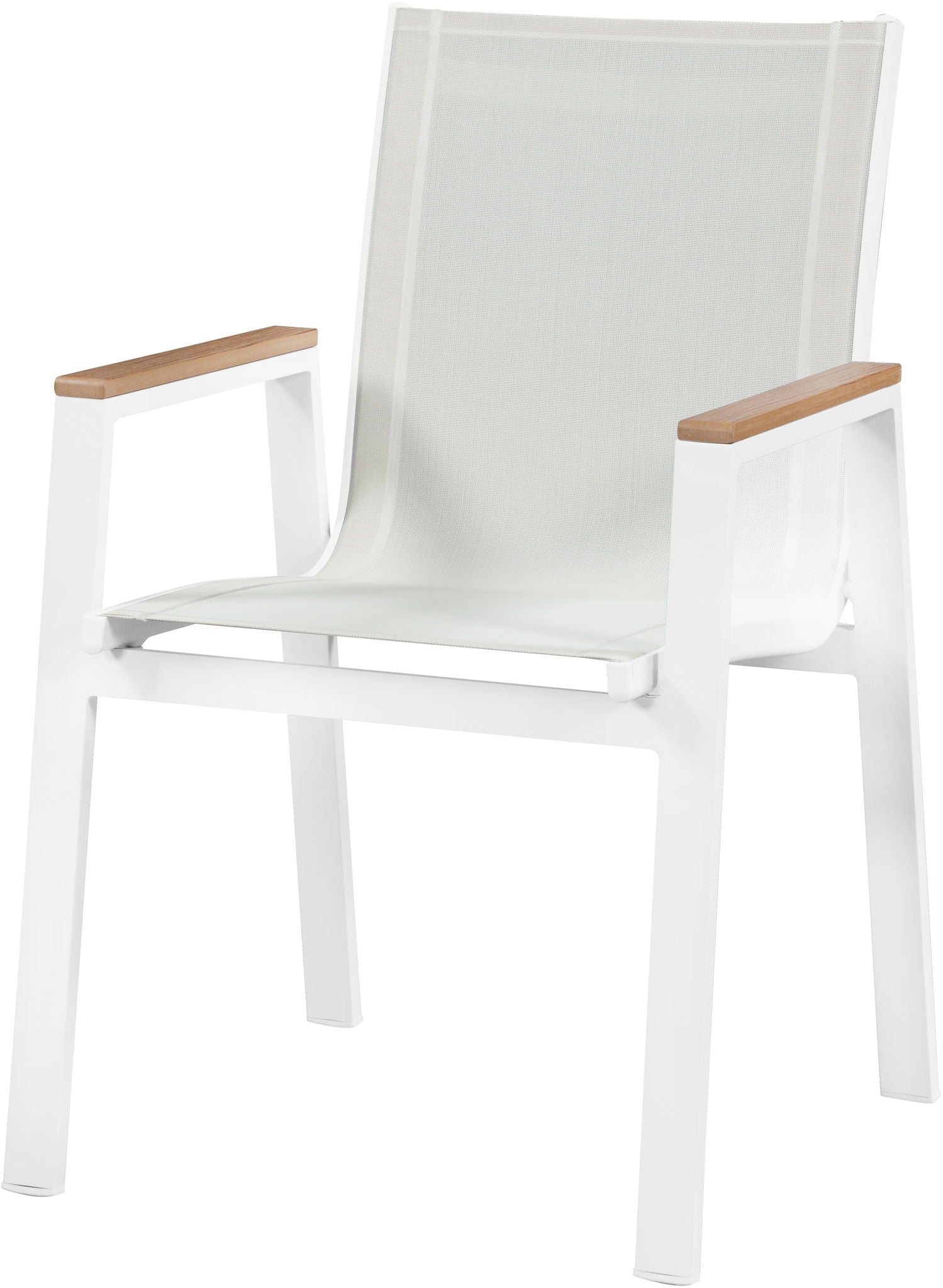 Nizuc - Outdoor Patio Dining Arm Chair With White Frame And Natural Arms (Set of 2) - Urban Living Furniture (Los Angeles, CA)