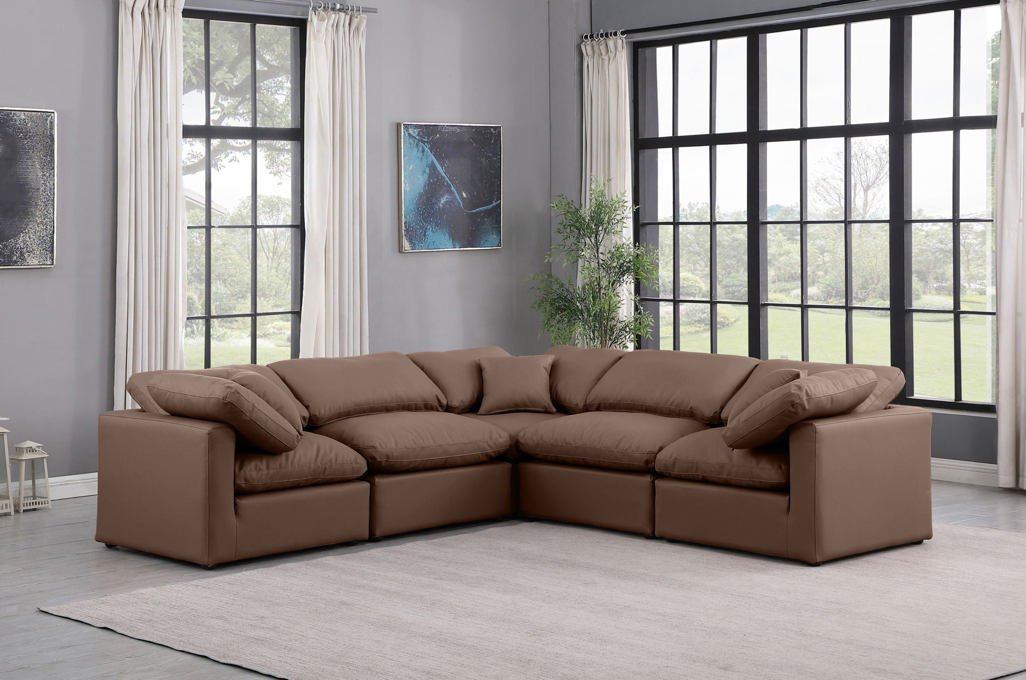 Indulge - Faux Leather 5 Piece Modular Corner Sectional - Urban Living Furniture (Los Angeles, CA)
