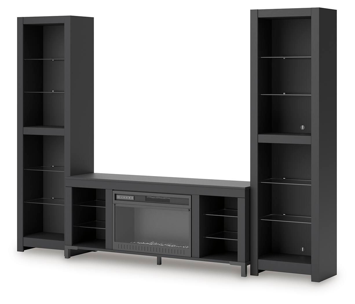 Cayberry - 3-Piece Entertainment Center With Electric Fireplace - Black - Urban Living Furniture (Los Angeles, CA)