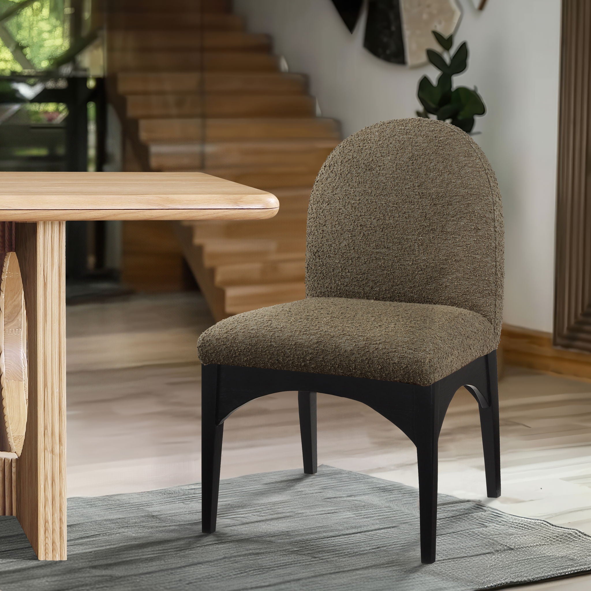 Waldorf - Boucle Dining Side Chair With Black Legs - Urban Living Furniture (Los Angeles, CA)