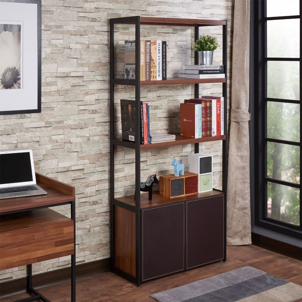 Sara - Bookshelf - Walnut & Sandy Black - Urban Living Furniture (Los Angeles, CA)