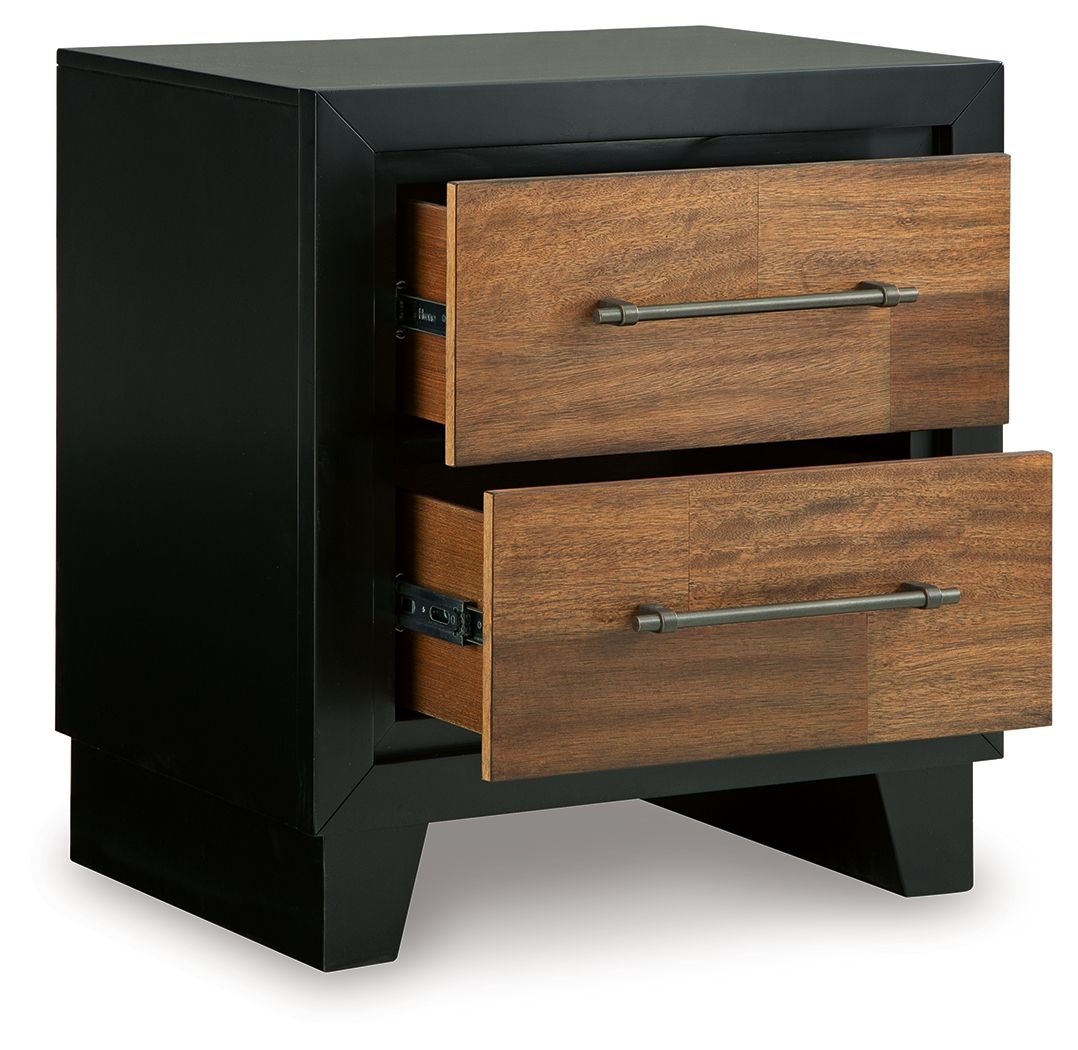 Kraeburn - Brown / Black - Two Drawer Night Stand - Urban Living Furniture (Los Angeles, CA)