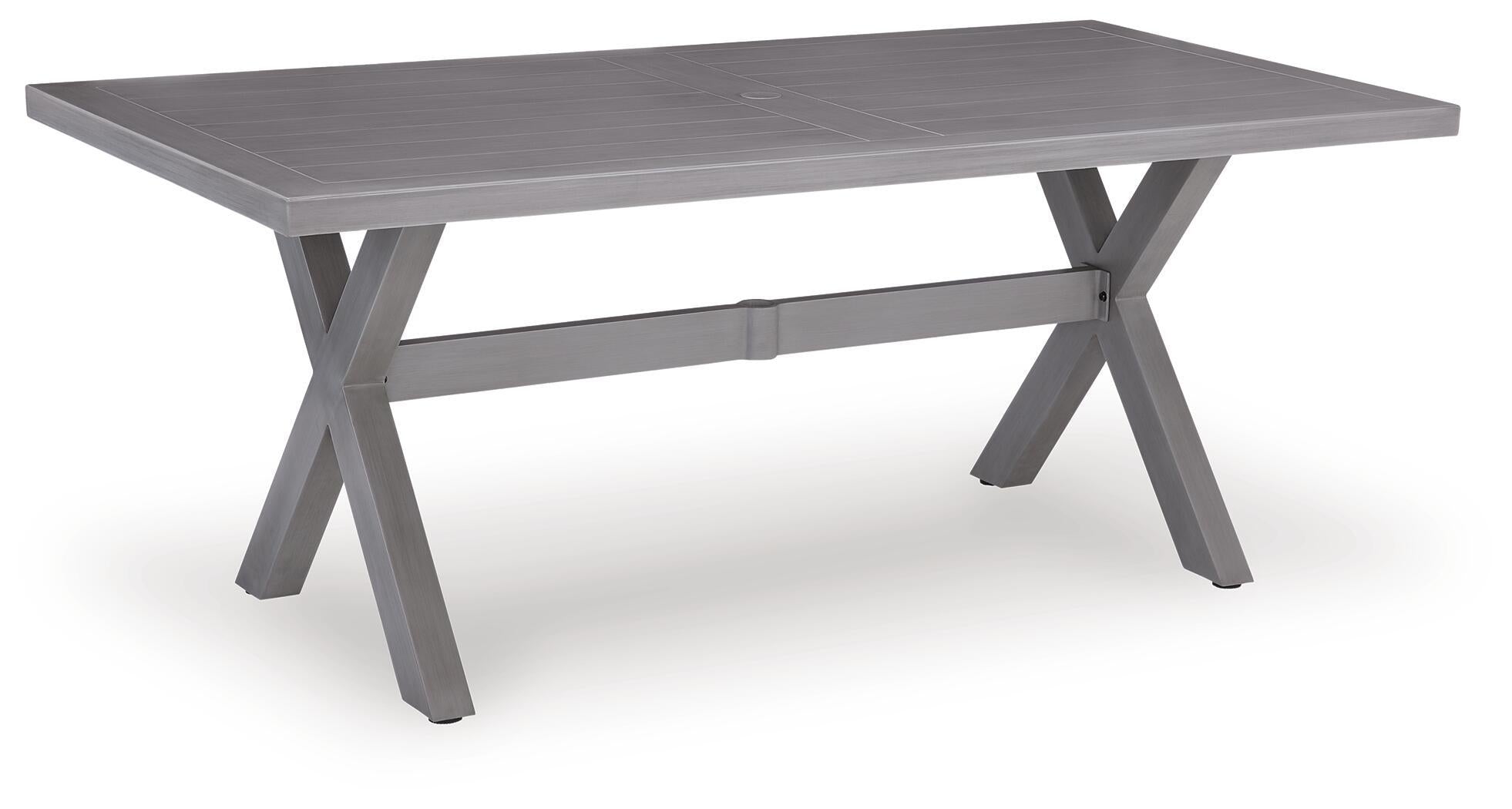 Half Moon Beach - Rectangular Dining Table With Umbrella Option - Gray - Urban Living Furniture (Los Angeles, CA)