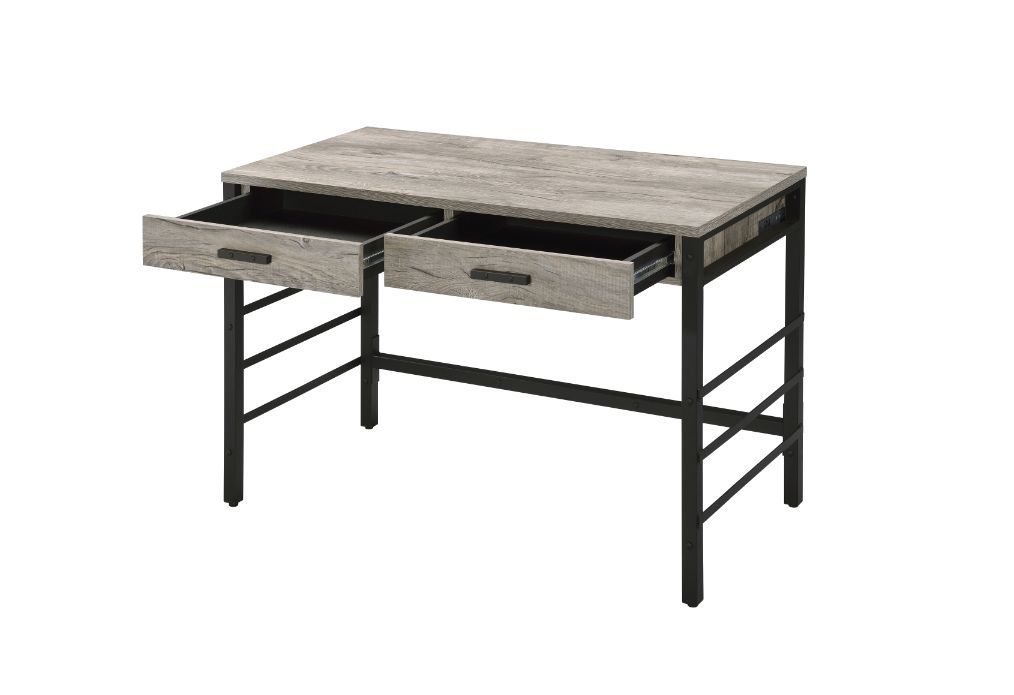 Disho - Writing Desk With USB - Light Weathered Oak & Black - Urban Living Furniture (Los Angeles, CA)