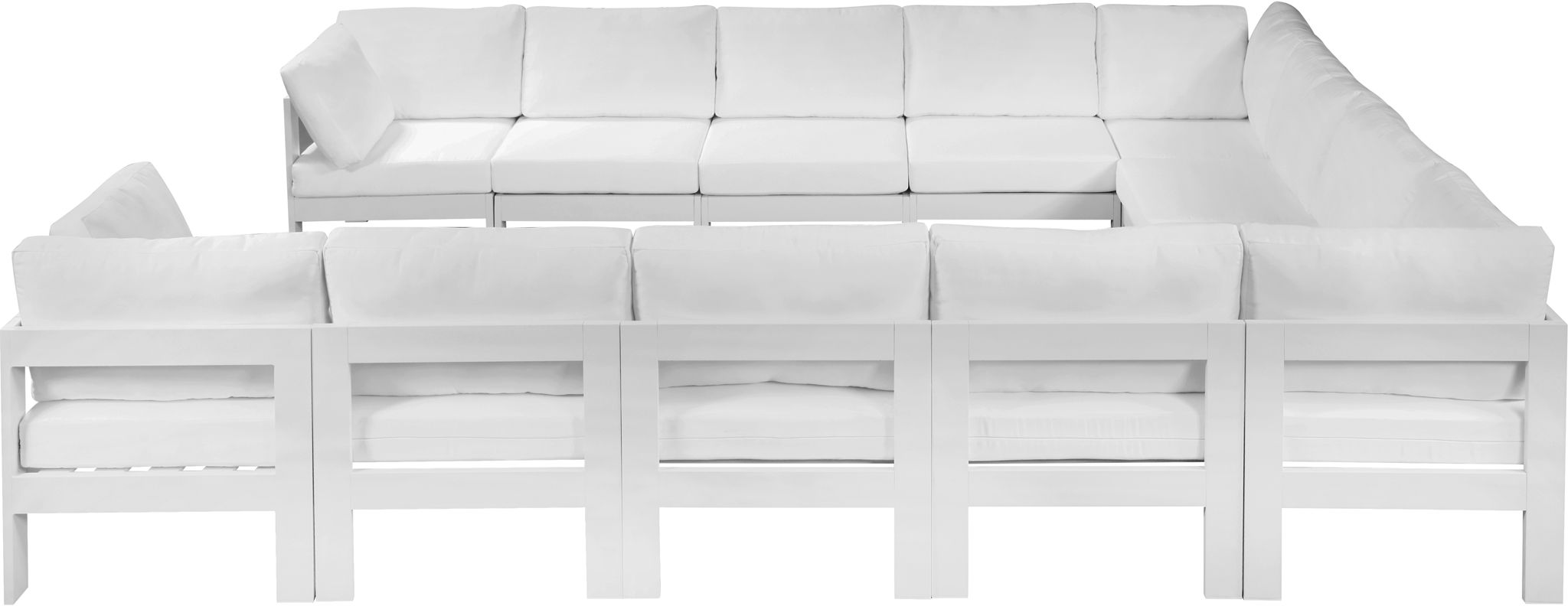 Nizuc - Outdoor Patio 12 Piece Modular Sectional With White Frame - Urban Living Furniture (Los Angeles, CA)