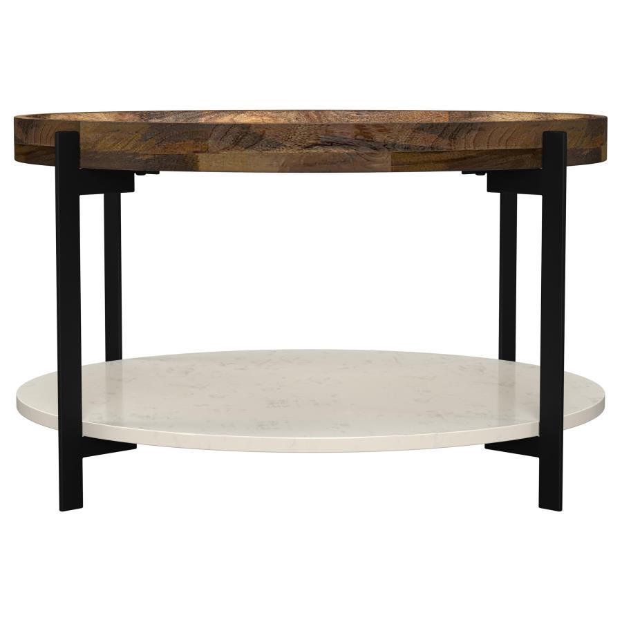 Adhvik - Round Table With Marble Shelf - Urban Living Furniture (Los Angeles, CA)