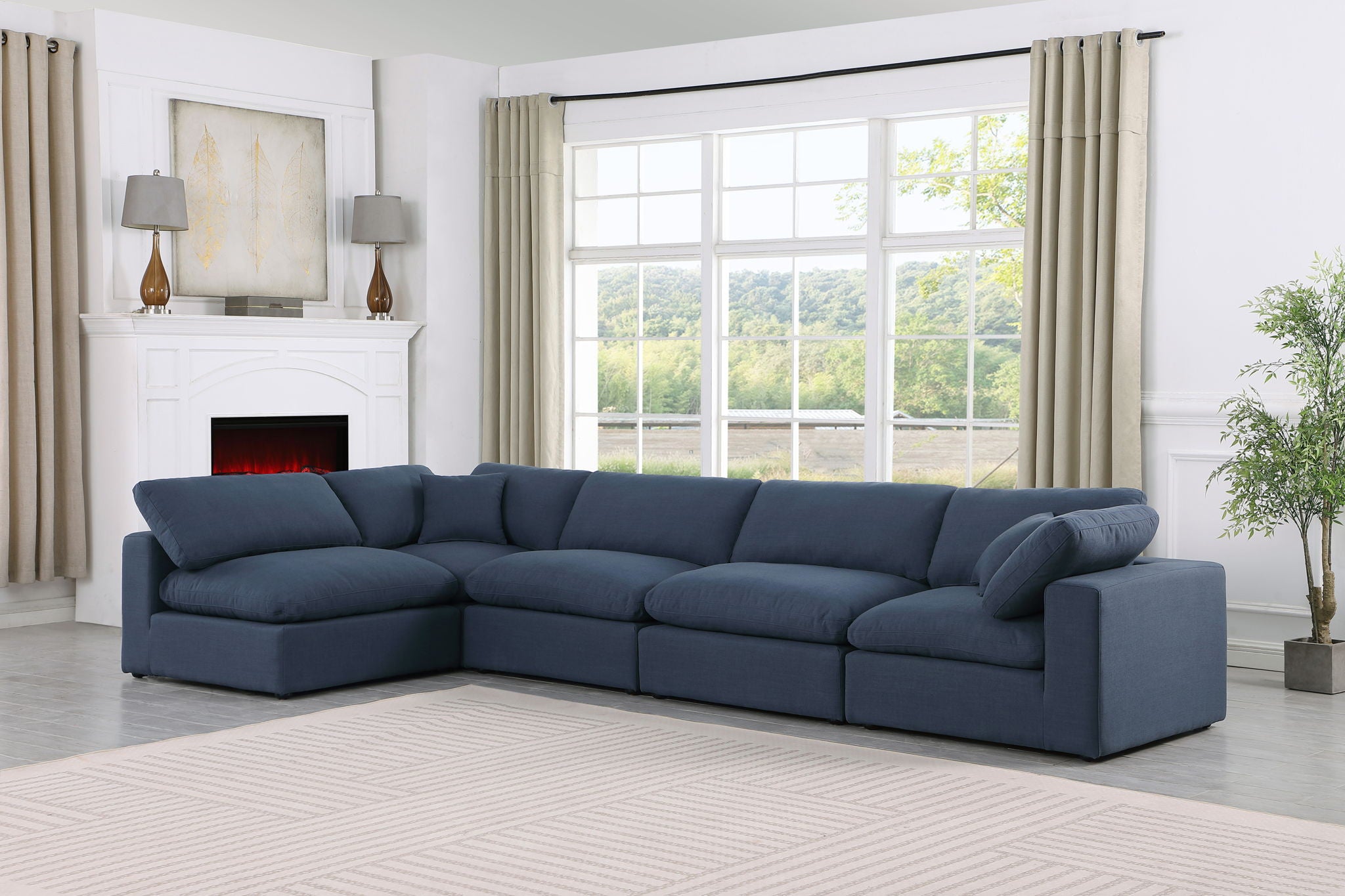 Comfy - 5 Piece Linen Modular Sectional - Urban Living Furniture (Los Angeles, CA)