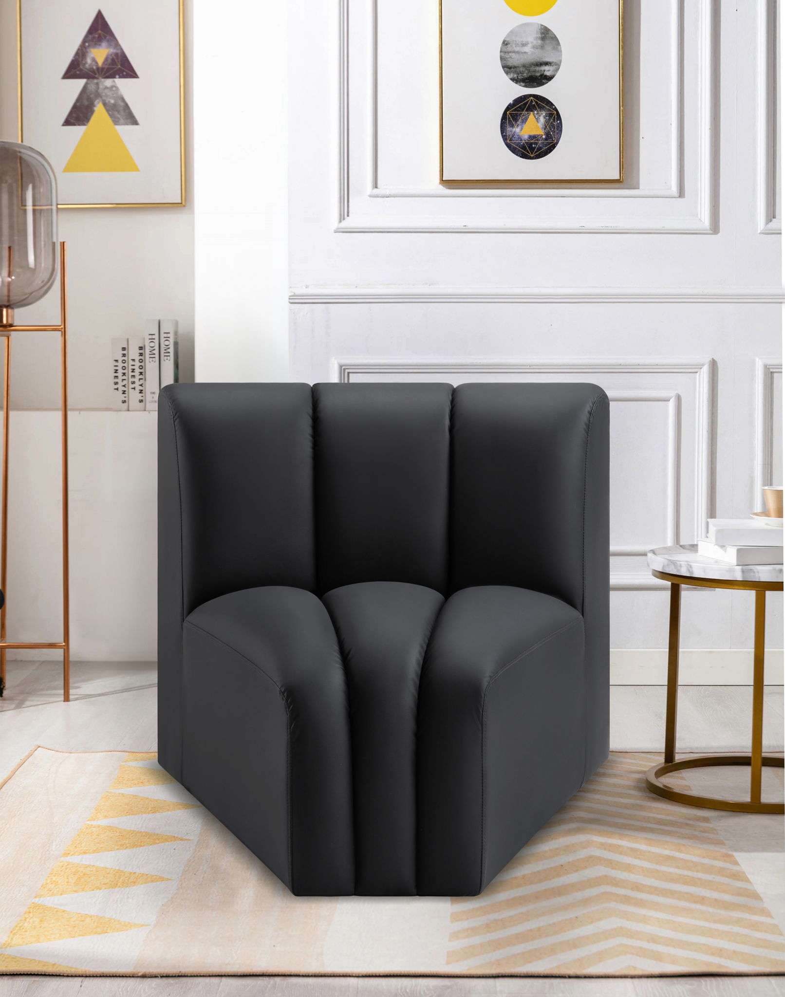 Arc - Faux Leather Curved Corner Chair - Urban Living Furniture (Los Angeles, CA)