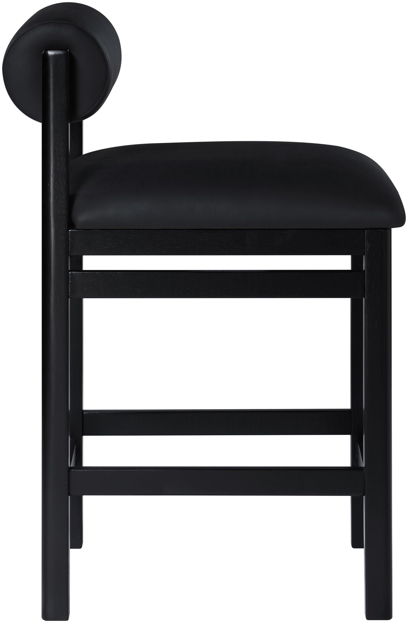 Roundhill - Faux Leather Counter Stool - Black Frame