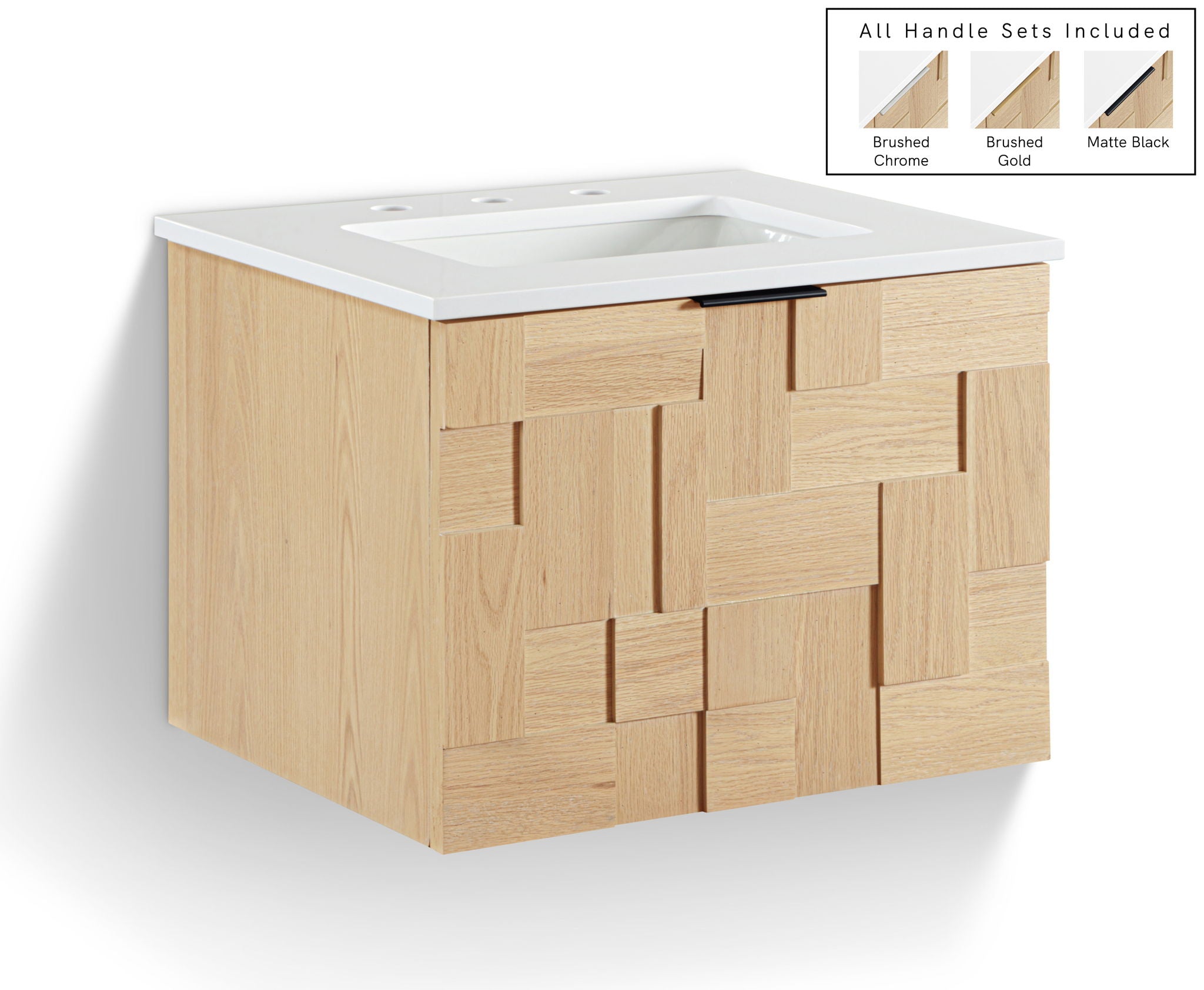 Leonardo - Engineered Stone And Solid Wood 24" Wall Mounted Bathroom Vanity - Urban Living Furniture (Los Angeles, CA)