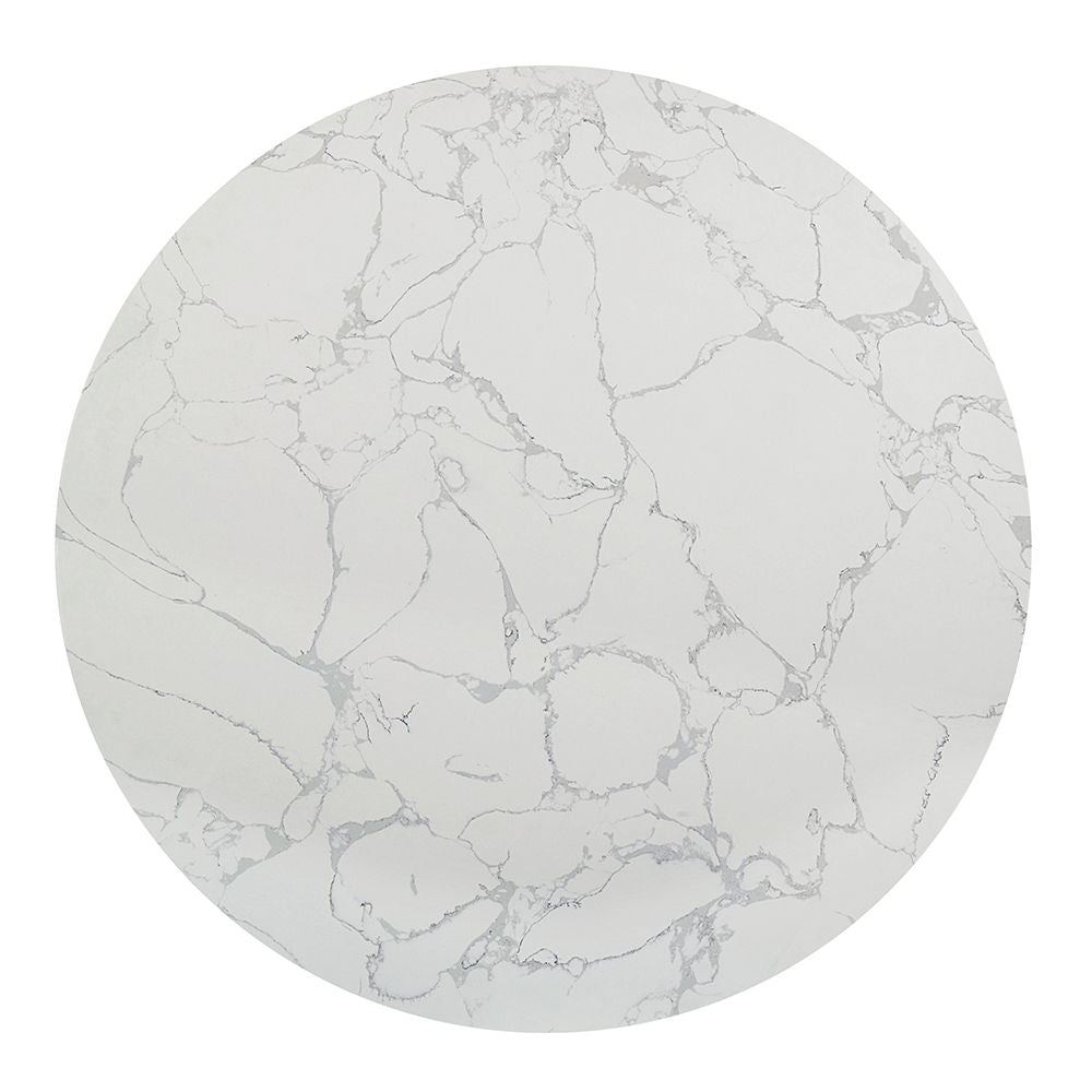 Koen - Round Dining Table, Engineering Marble Top - White & Black - Urban Living Furniture (Los Angeles, CA)