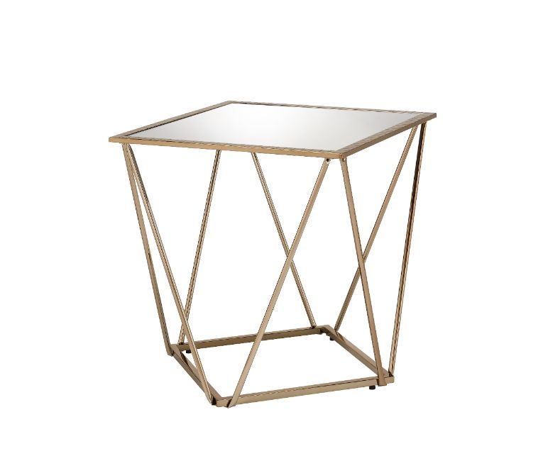 Fogya - End Table - Mirrored & Champagne Gold - Urban Living Furniture (Los Angeles, CA)
