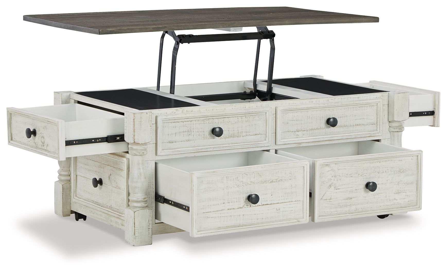 Havalance - Lift Top Cocktail Table with Storage Drawers - White / Gray - Urban Living Furniture (Los Angeles, CA)