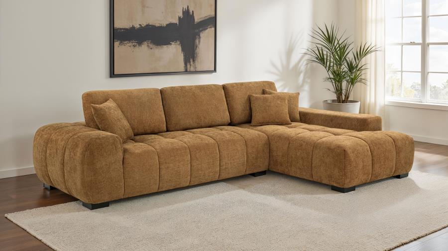 Octavia - LAF Sofa With Pillow, Box 1 of 2 - Amber