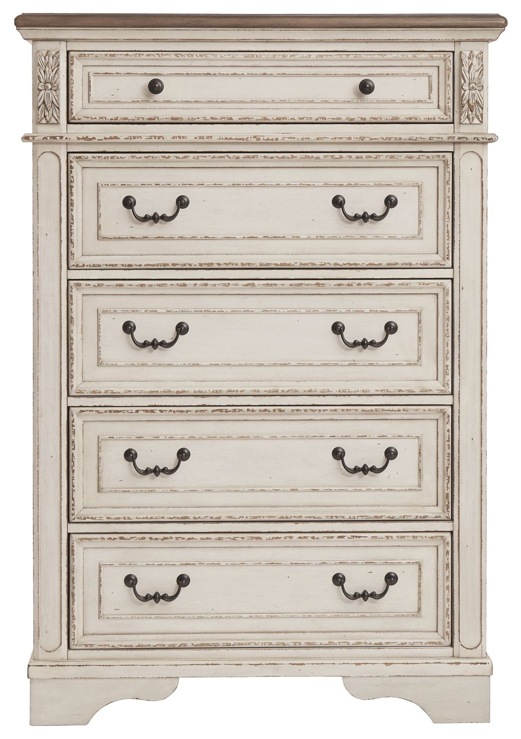 Realyn - White / Brown / Beige - Five Drawer Chest - Urban Living Furniture (Los Angeles, CA)