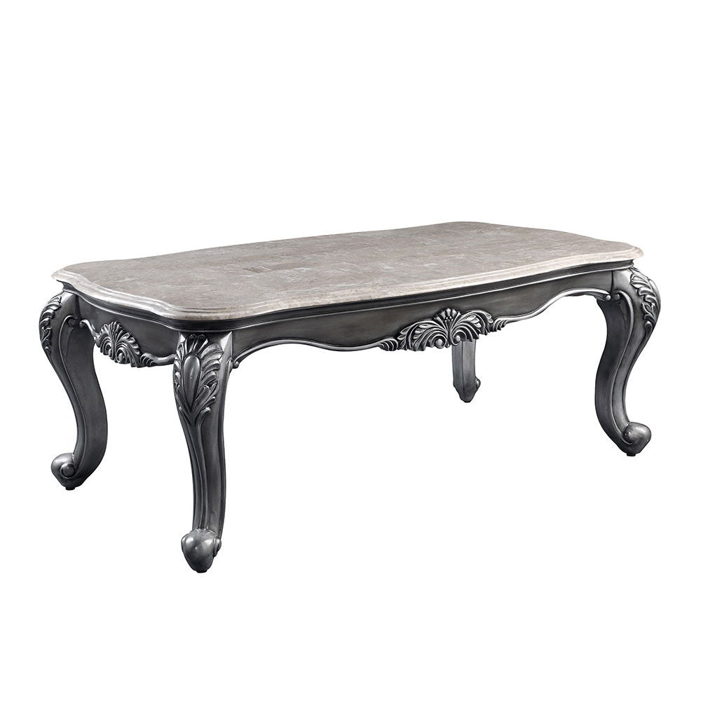 Ariadne - Coffee Table - Marble Top & Platinum - Urban Living Furniture (Los Angeles, CA)