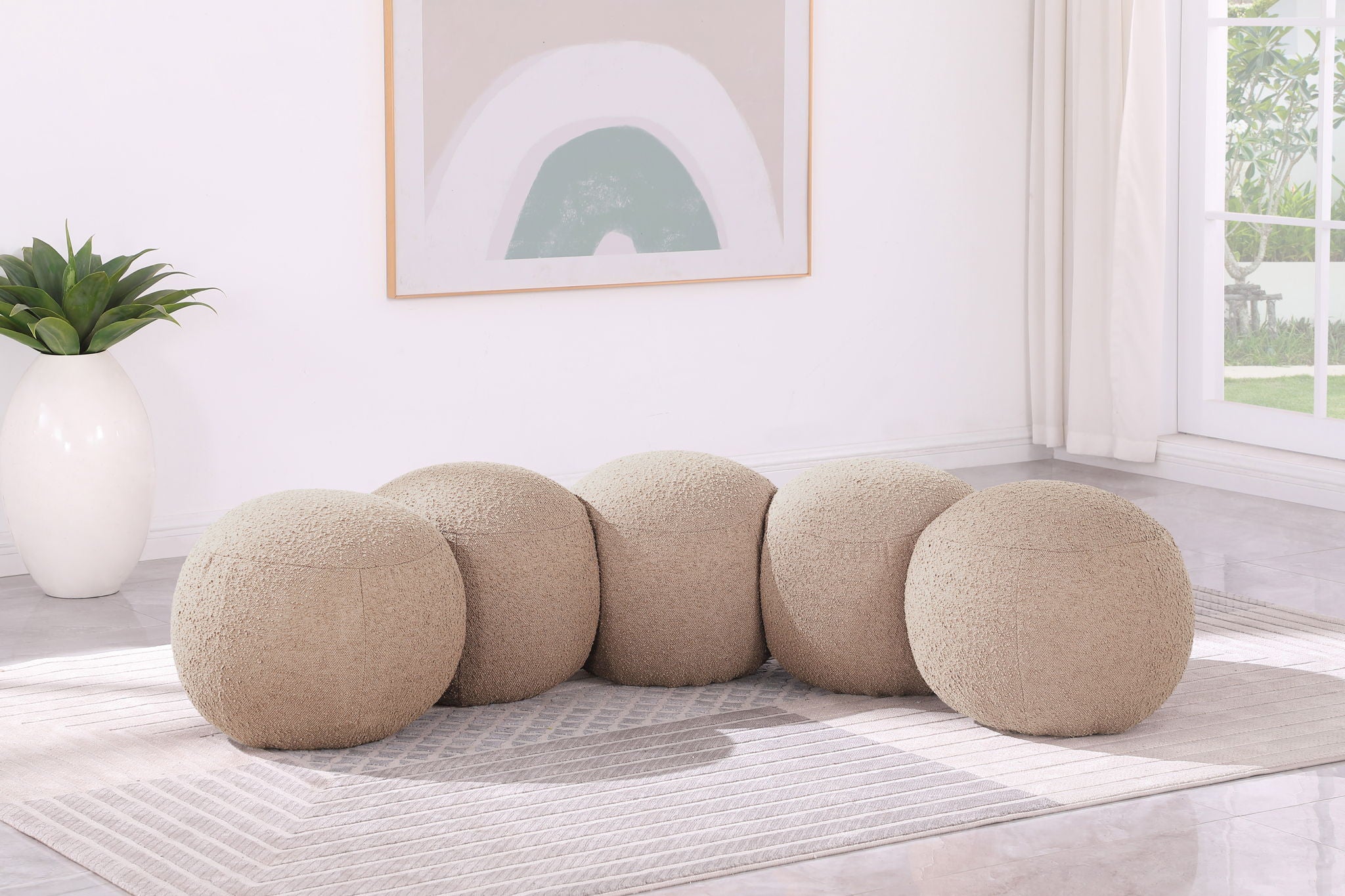 Apollo - Boucle Fabric Bench - Urban Living Furniture (Los Angeles, CA)