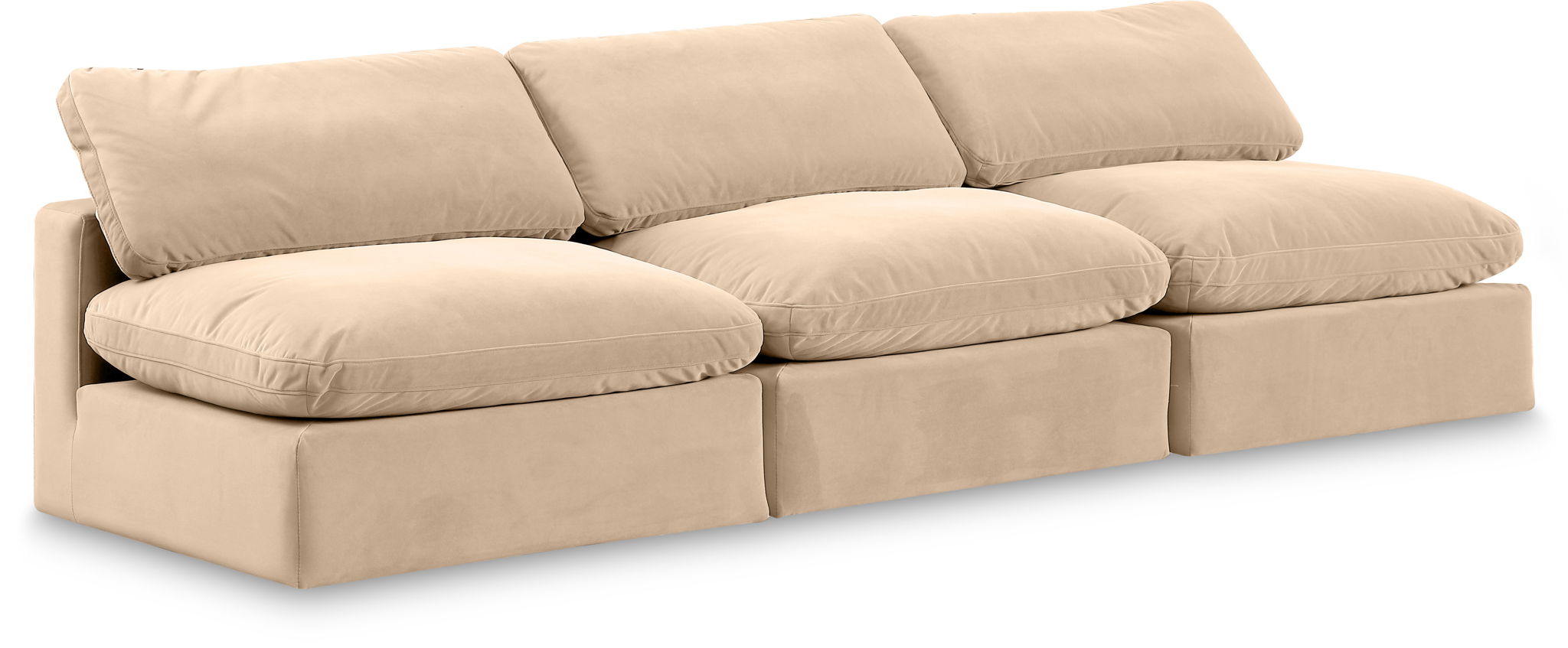 Comfy - Velvet Modular Armless Sofa 3 Seats - Urban Living Furniture (Los Angeles, CA)