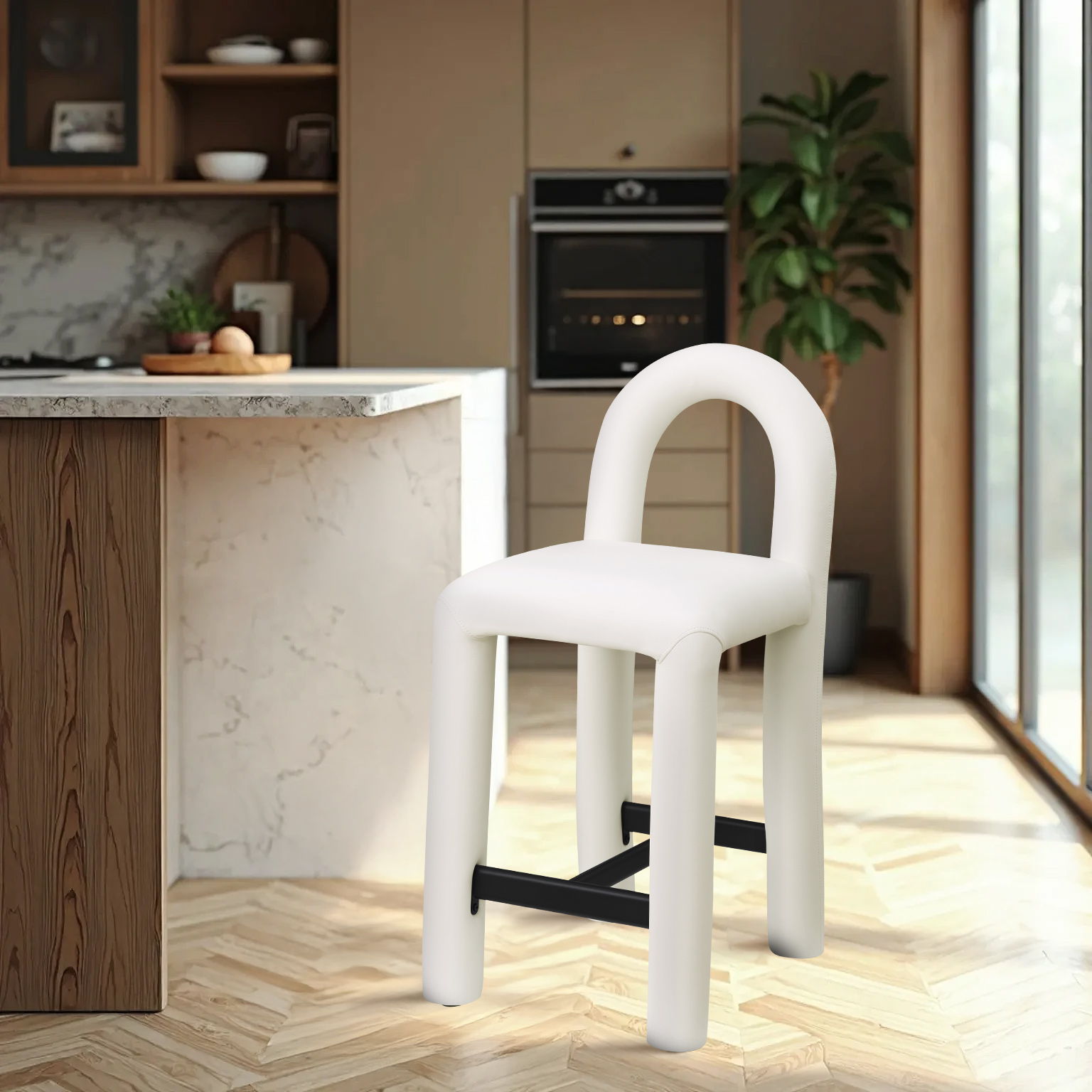 Amari - Faux Leather Stool - Urban Living Furniture (Los Angeles, CA)