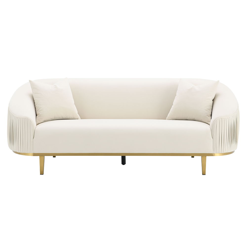 Martina - Sofa With 2 Pillows - Ivory Velvet - Urban Living Furniture (Los Angeles, CA)