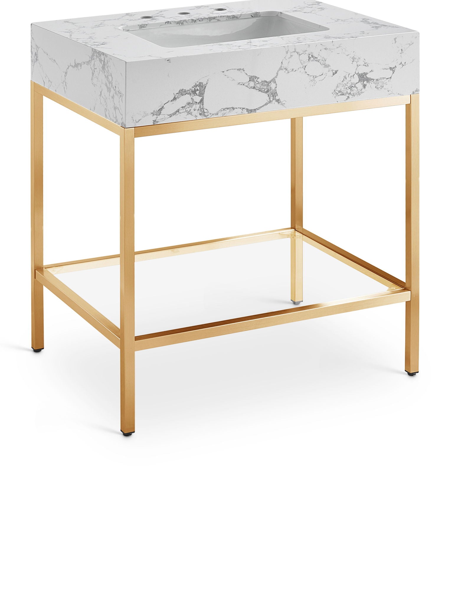 Marmo - Engineered Marble Bathroom Vanity With Gold Base - Urban Living Furniture (Los Angeles, CA)