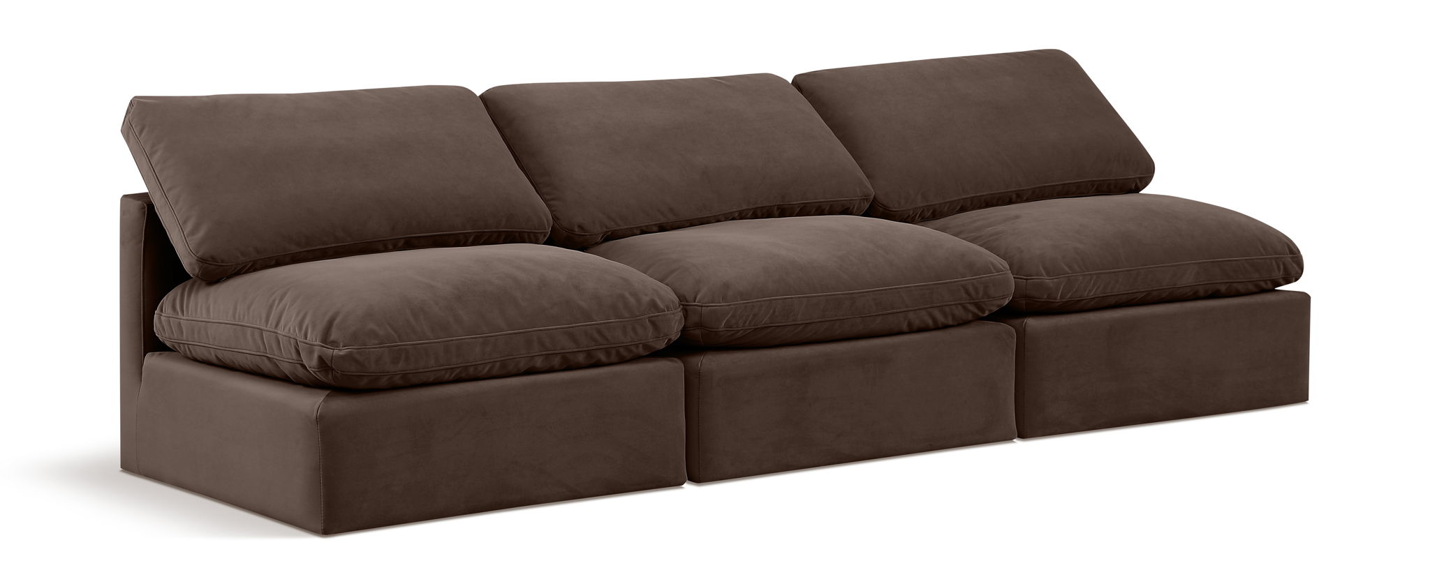 Indulge - Velvet 3 Seat Modular Armless Sofa - Urban Living Furniture (Los Angeles, CA)