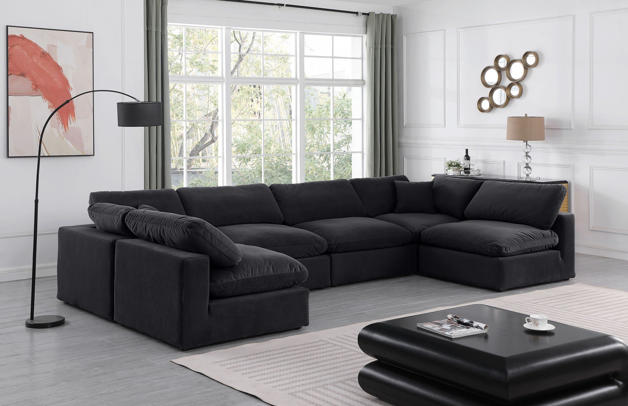 Comfy - 6 Piece Velvet Modular Armless Sectional - Urban Living Furniture (Los Angeles, CA)