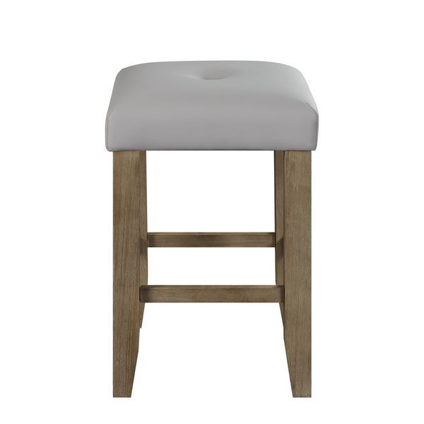Charnell - Counter Height Stool (Set of 2) - Gray Synthetic Leather & Oak - Urban Living Furniture (Los Angeles, CA)