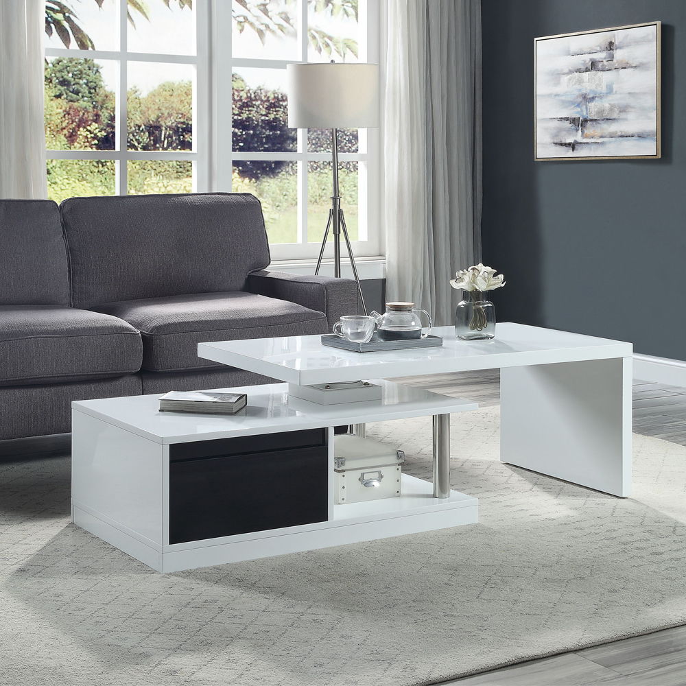 Buck II - Coffee Table With Swivel Top - White & Black High Gloss - Urban Living Furniture (Los Angeles, CA)