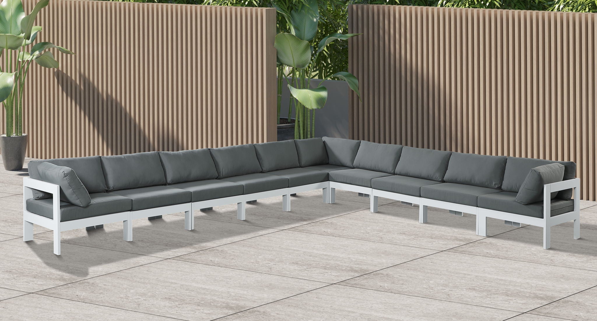 Nizuc - Outdoor Patio 10 Piece Modular Sectional With White Frame - Urban Living Furniture (Los Angeles, CA)