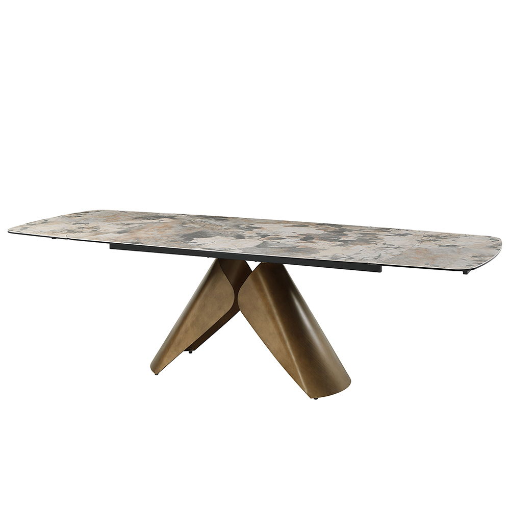 Malika - Ceramic Top Dining Table - Gray & Copper Cross Brushed - Urban Living Furniture (Los Angeles, CA)