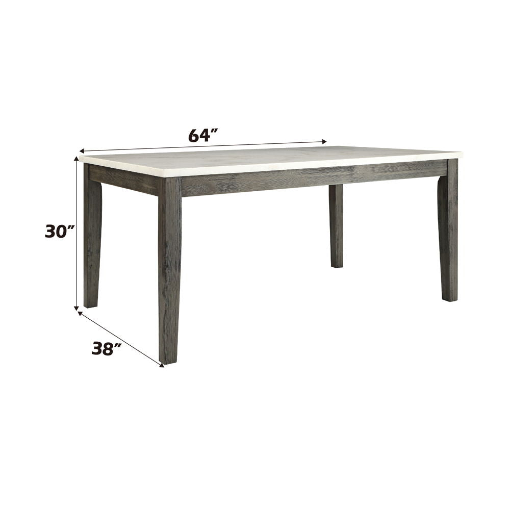 Merel - Dining Table - White Marble Top & Gray Oak - Urban Living Furniture (Los Angeles, CA)