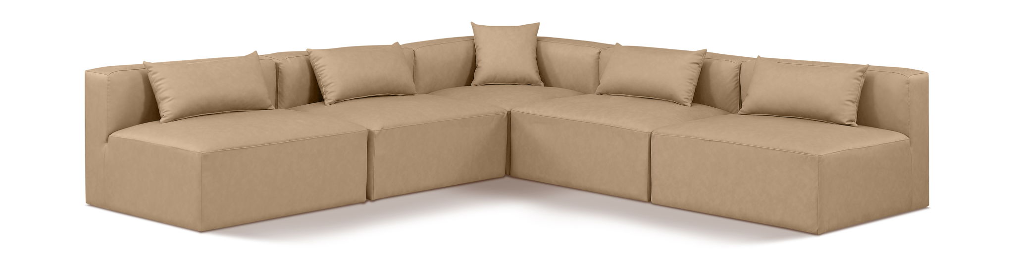 Cube - 5 Piece Modular Corner Armless Sectional - Tan - Urban Living Furniture (Los Angeles, CA)