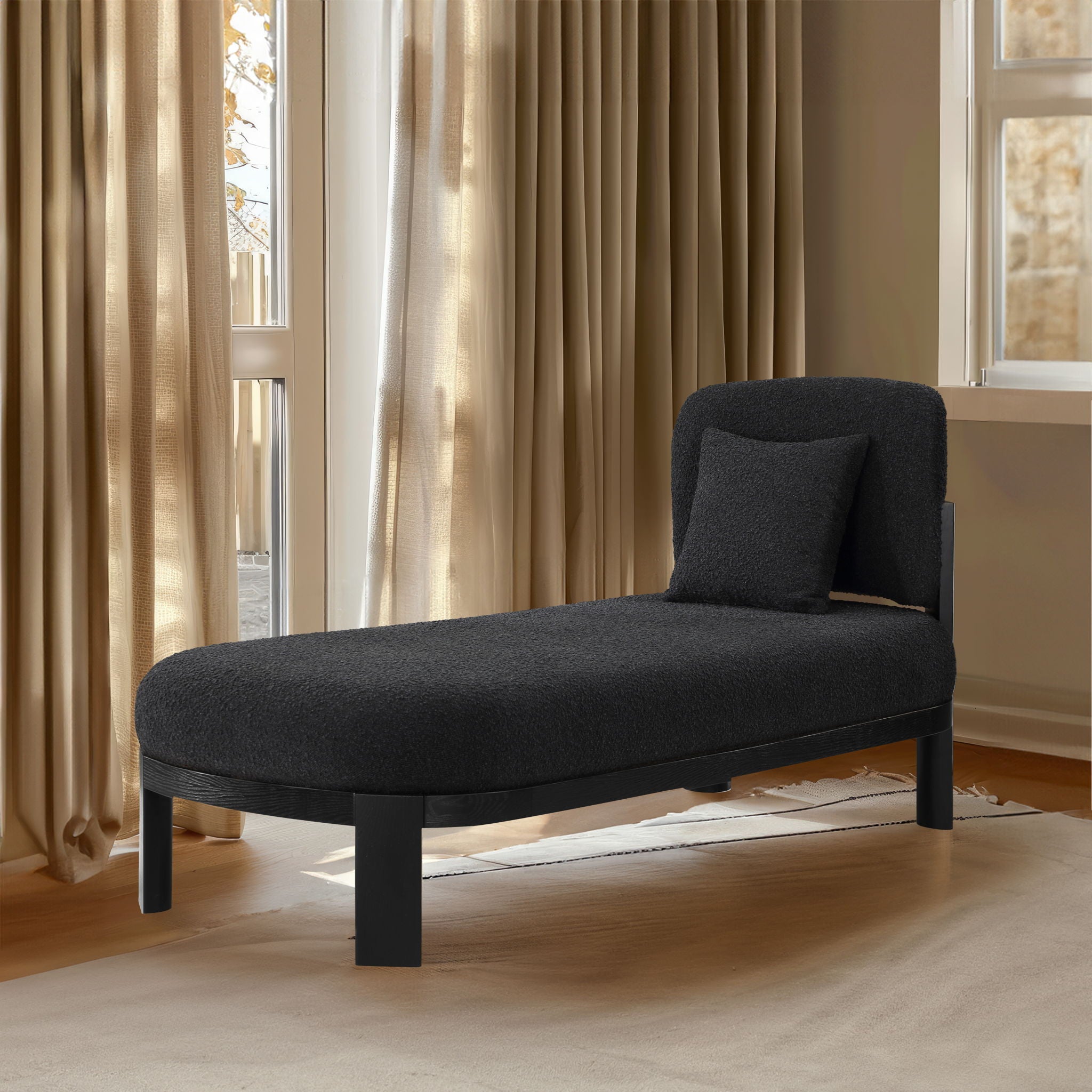 Maybourne - Chaise / Bench With Black Frame
